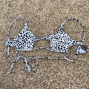 black & white speckled bikini top from zaful/shein